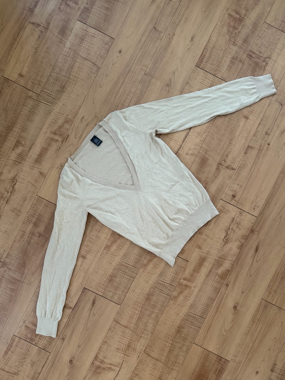Ultra Cozy Soft Silk Camel Low V-Neck Sweater